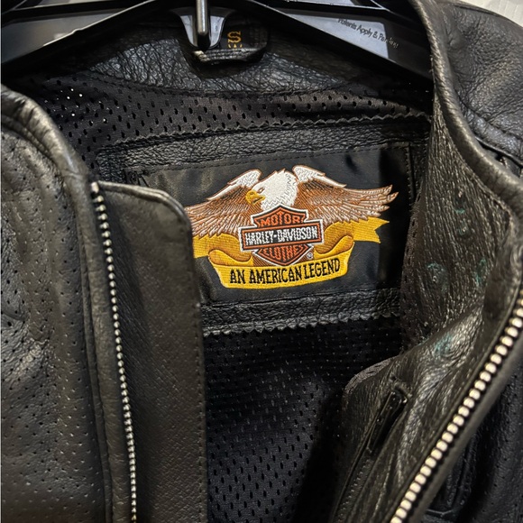 Harley Davidson Women's Small, Vented, Padded, Perforated Leather Jacket - Picture 3 of 14